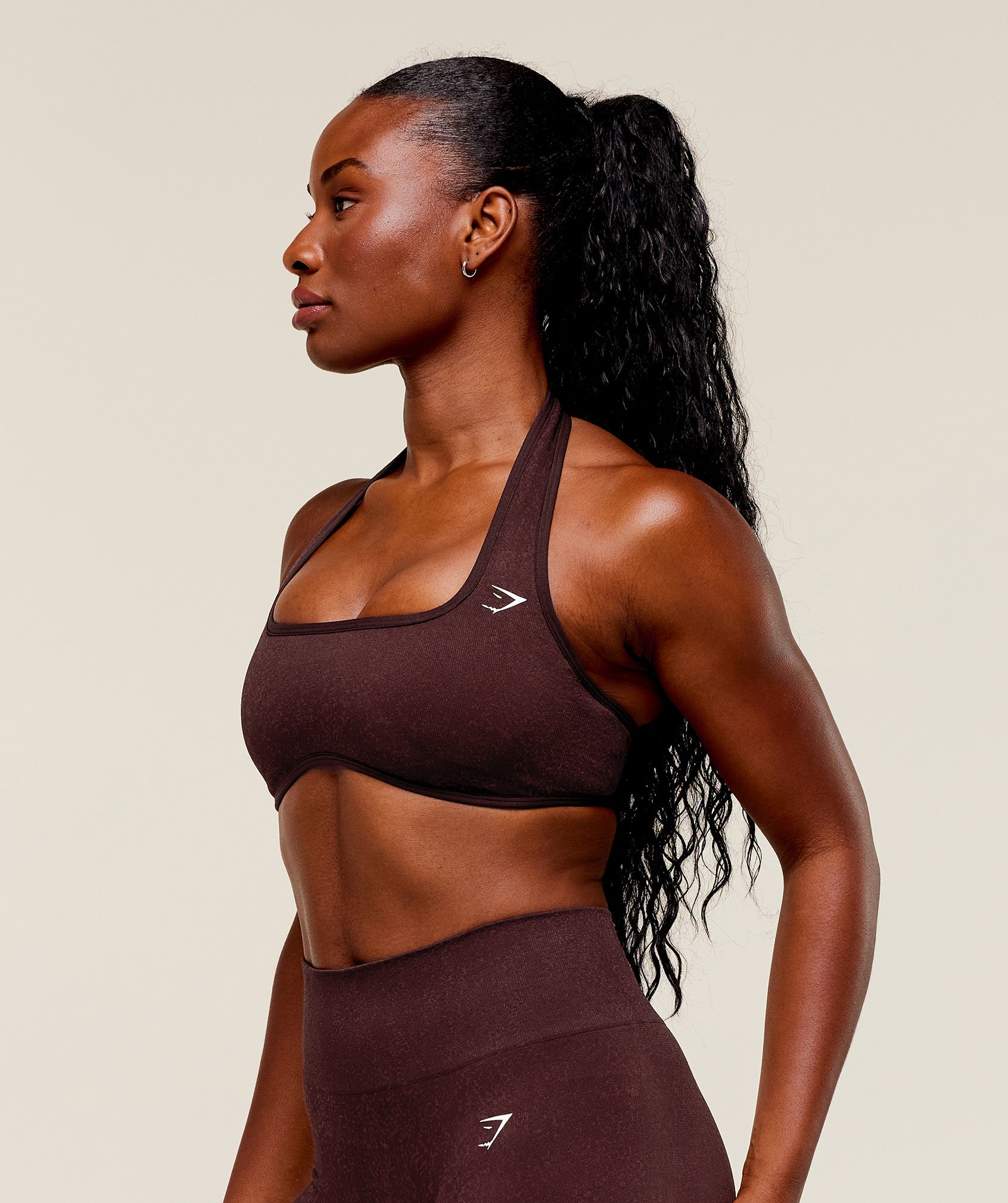 Women's Gymshark Adapt Fleck X Whitney Halterneck Sports Bra Cherry Purple