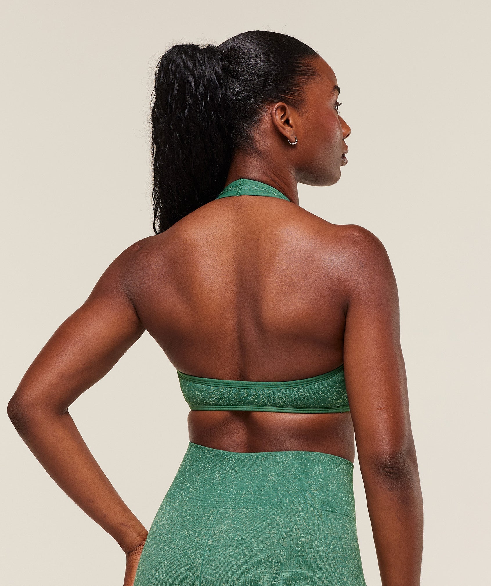 Women's Gymshark Adapt Fleck X Whitney Halterneck Sports Bra Lift Green
