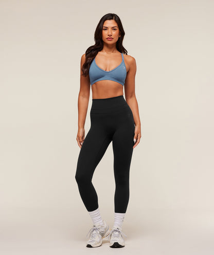 Women's Gymshark Cotton Blend Racerback Sports Bra Worn Blue
