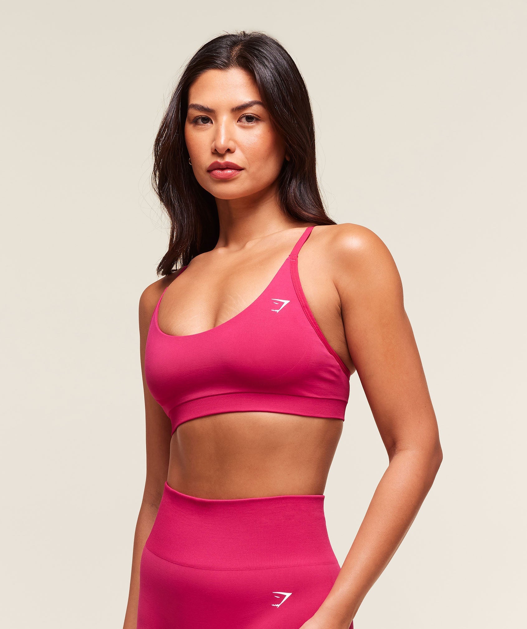 Women's Gymshark Everyday Seamless Racerback Sports Bra Build Pink