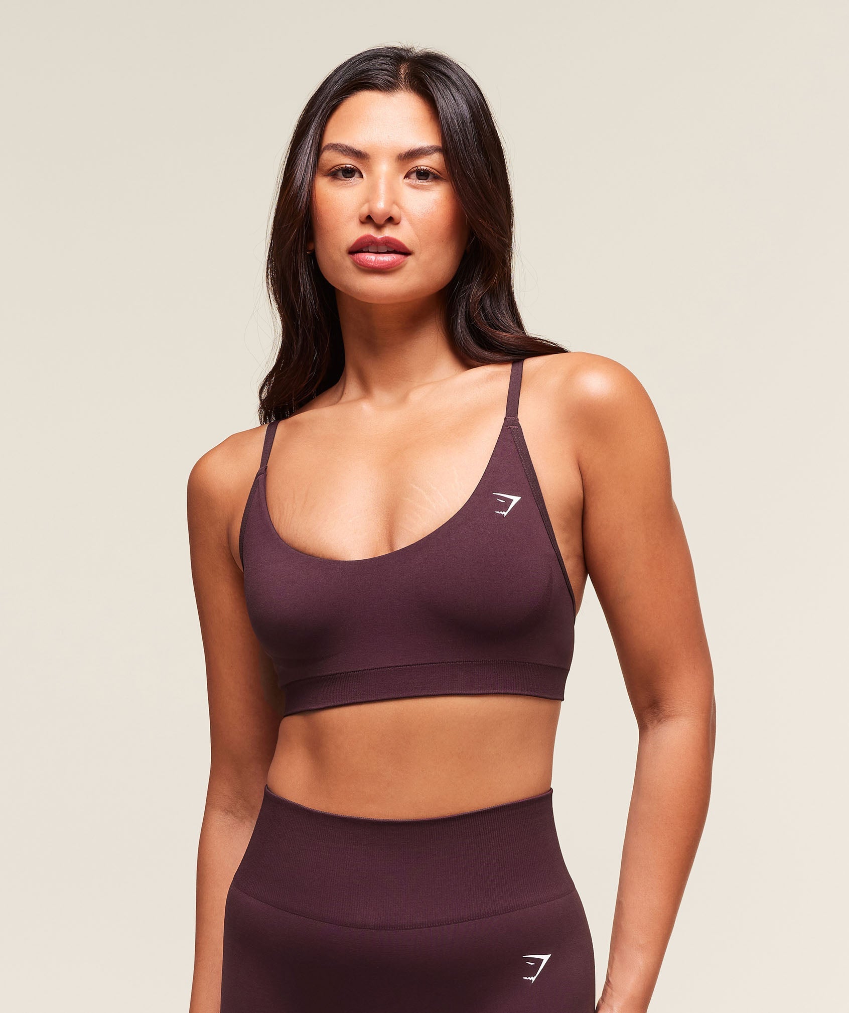 Women's Gymshark Everyday Seamless Racerback Sports Bra Cherry Purple
