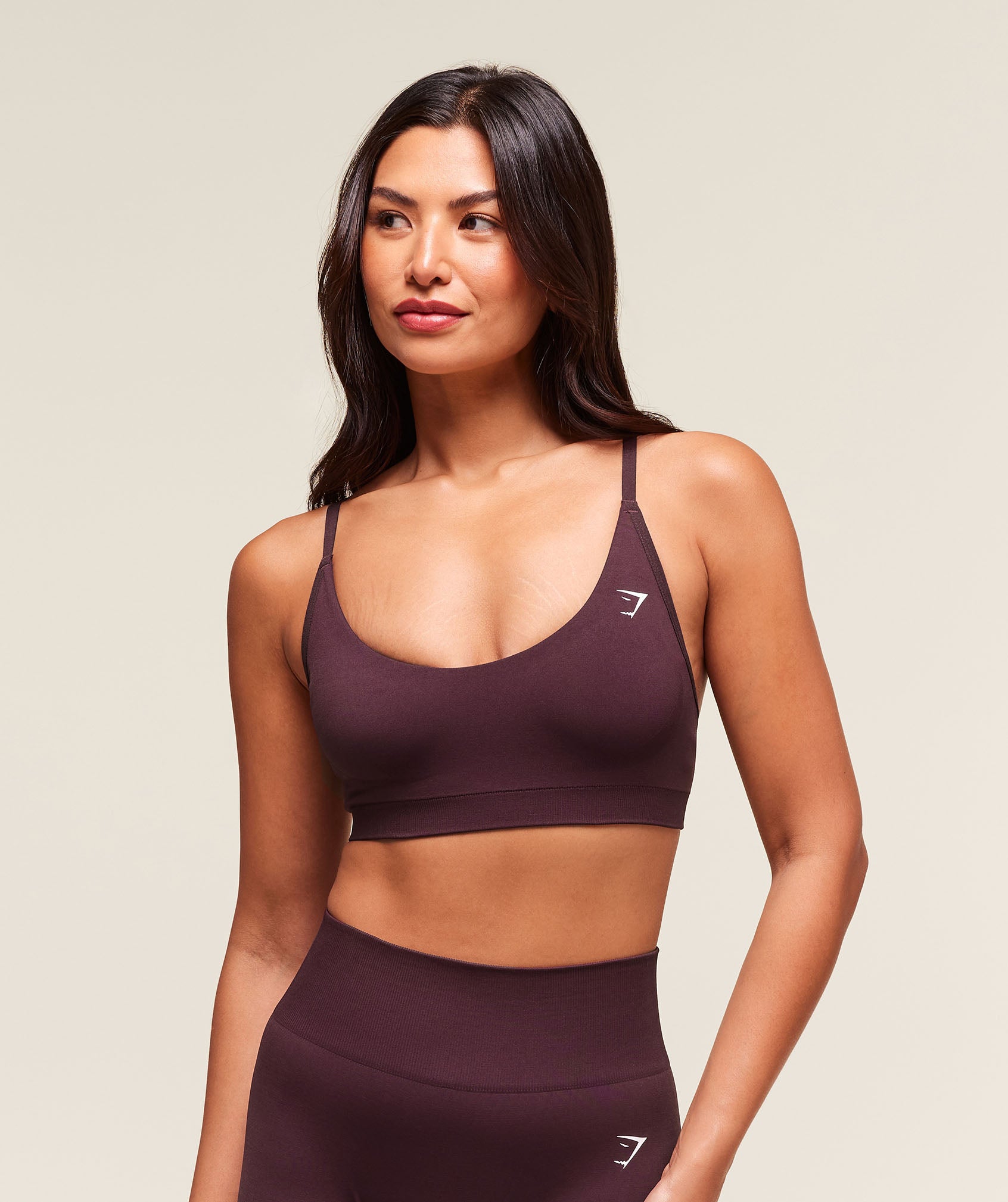 Women's Gymshark Everyday Seamless Racerback Sports Bra Cherry Purple
