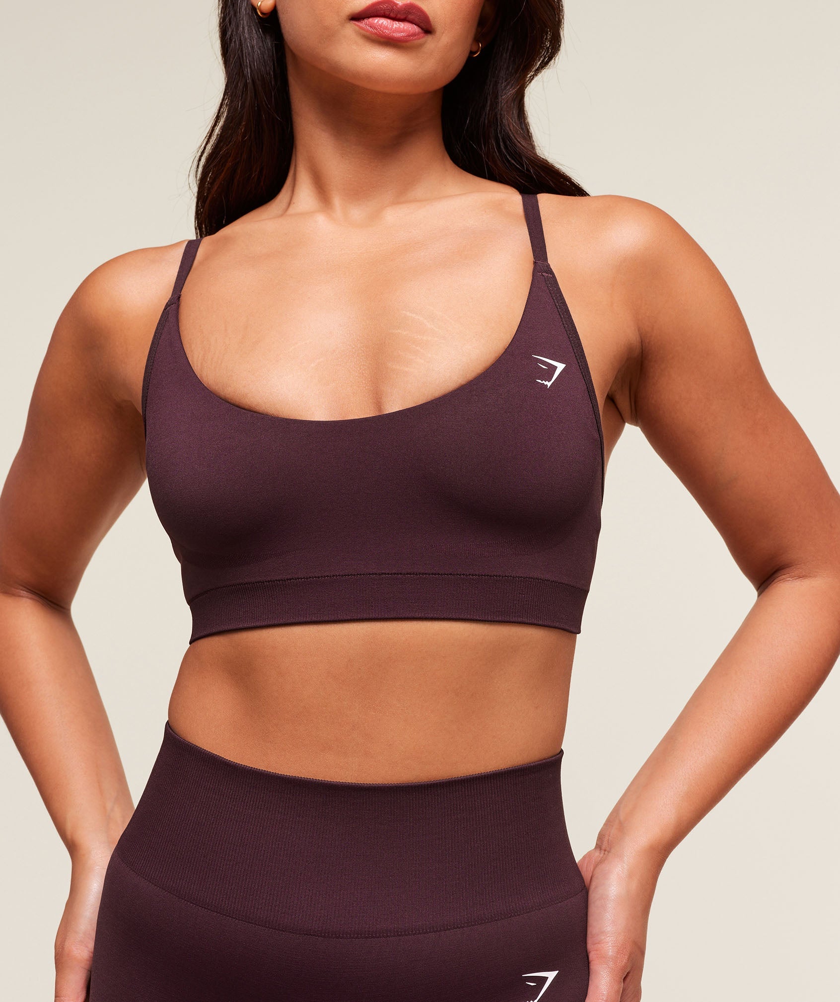 Women's Gymshark Everyday Seamless Racerback Sports Bra Cherry Purple