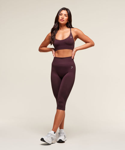 Women's Gymshark Everyday Seamless Racerback Sports Bra Cherry Purple