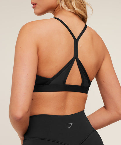 Women's Gymshark Flow Light Support Sports Bra Gs Black