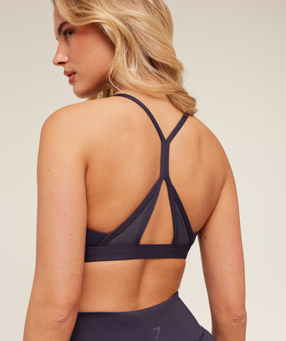 Women's Gymshark Flow Light Support Sports Bra Midnight Purple