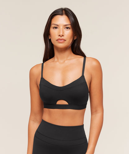 Women's Gymshark Balcony Peekaboo Sports Bra Black