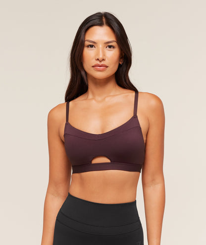 Women's Gymshark Balcony Peekaboo Sports Bra Cherry Purple