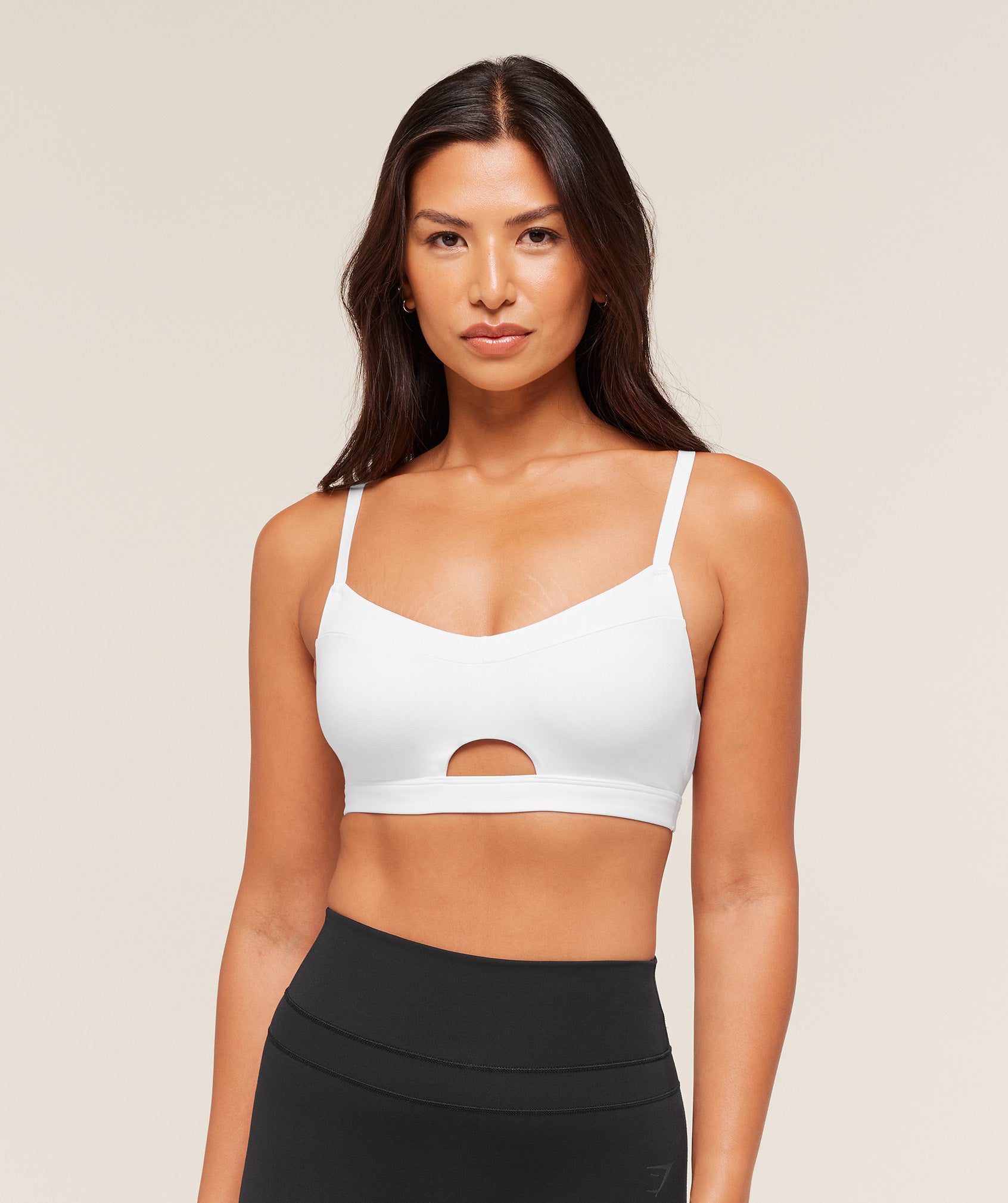 Women's Gymshark Balcony Peekaboo Sports Bra White
