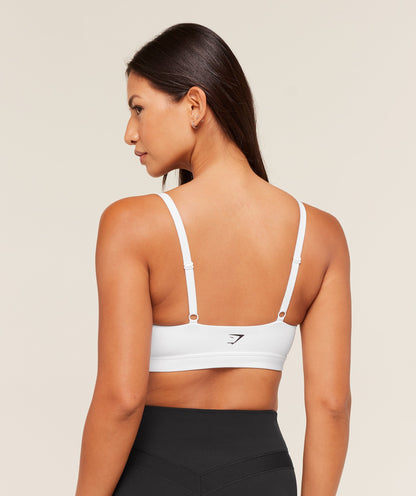 Women's Gymshark Balcony Peekaboo Sports Bra White