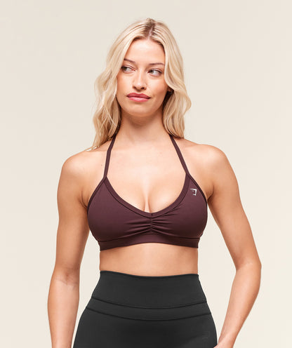 Women's Gymshark Minimal Halterneck Sports Bra Cherry Purple