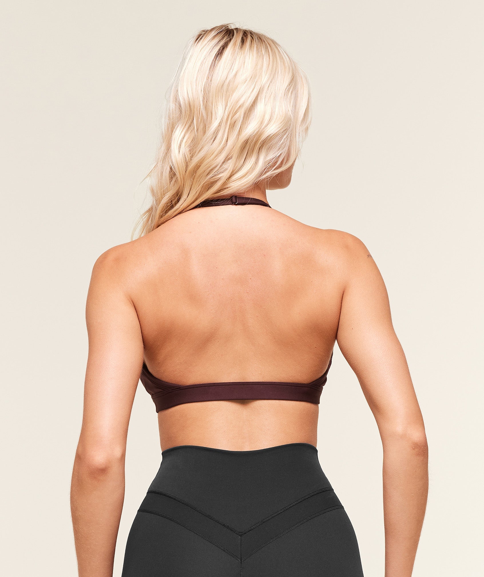 Women's Gymshark Minimal Halterneck Sports Bra Cherry Purple