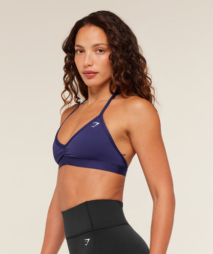 Women's Gymshark Minimal Halterneck Sports Bra Indigo Purple
