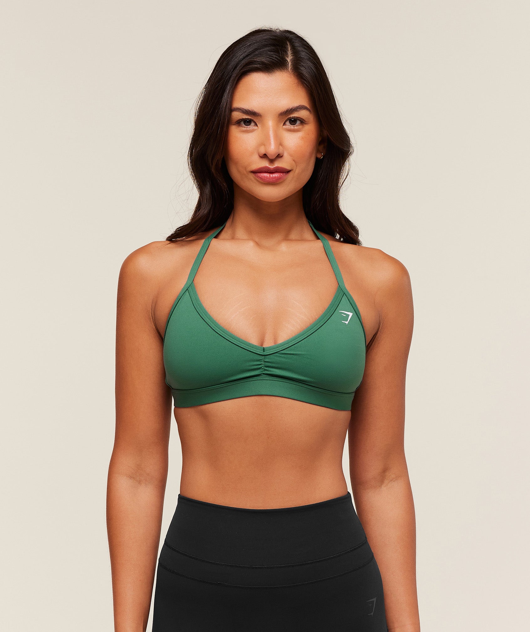 Women's Gymshark Minimal Halterneck Sports Bra Lift Green