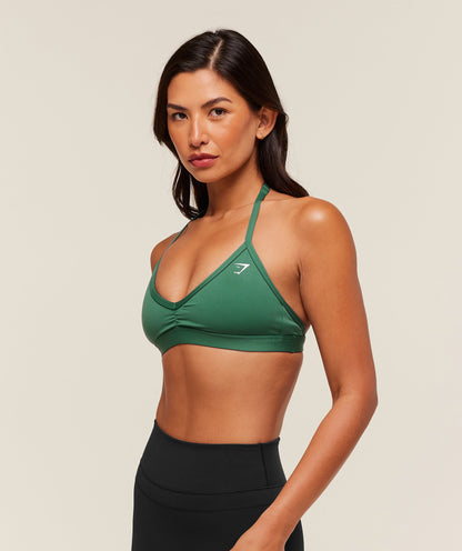 Women's Gymshark Minimal Halterneck Sports Bra Lift Green
