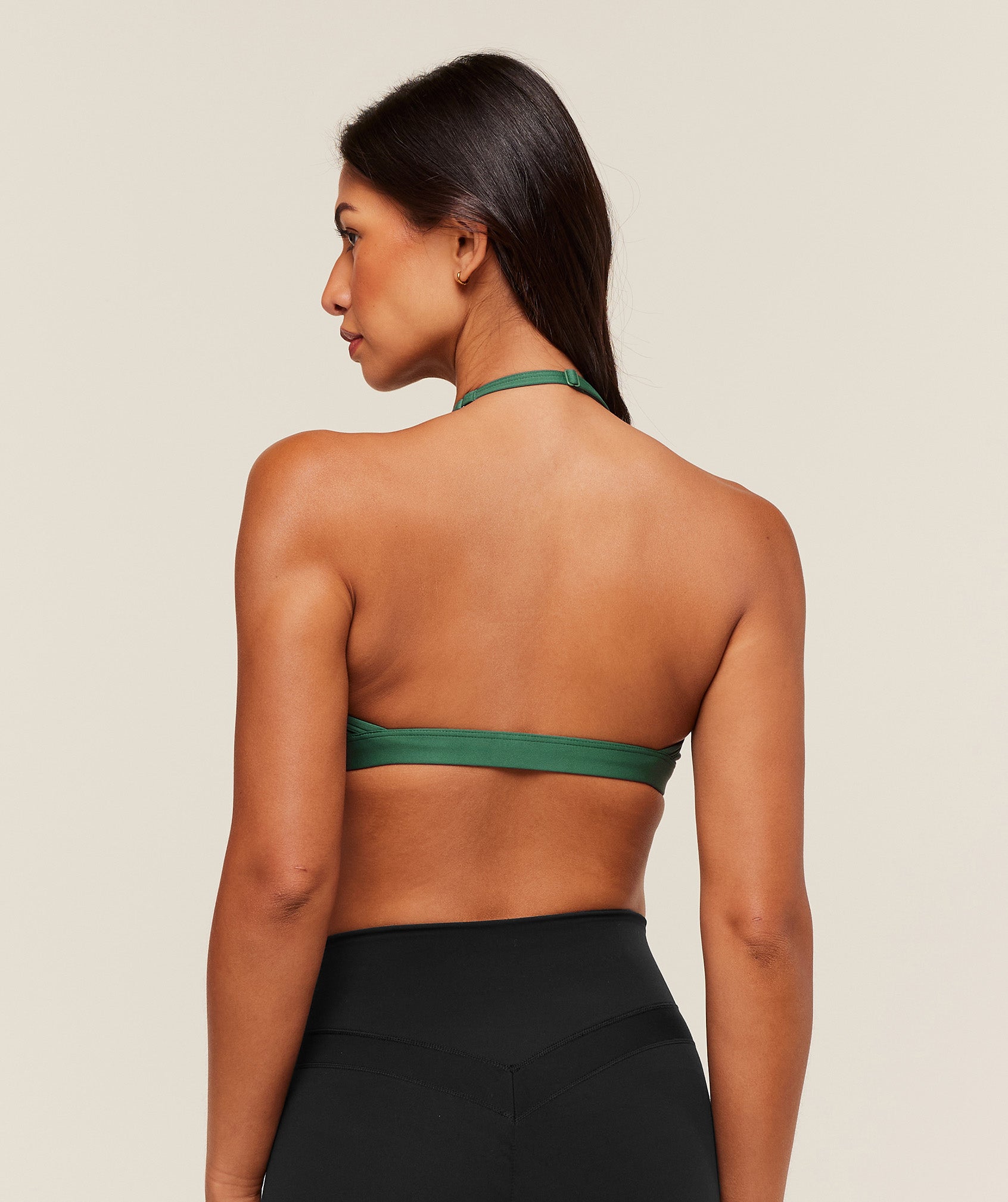 Women's Gymshark Minimal Halterneck Sports Bra Lift Green