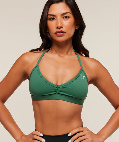 Women's Gymshark Minimal Halterneck Sports Bra Lift Green