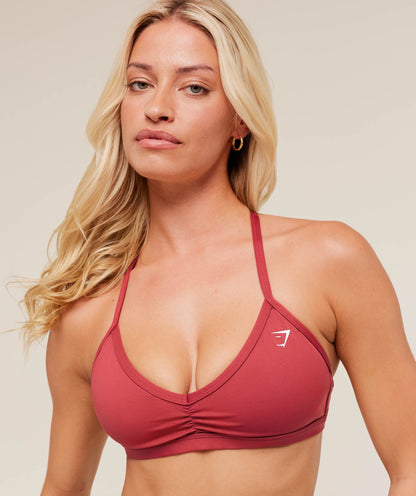 Women's Gymshark Minimal Sports Bra Athletic Burgundy