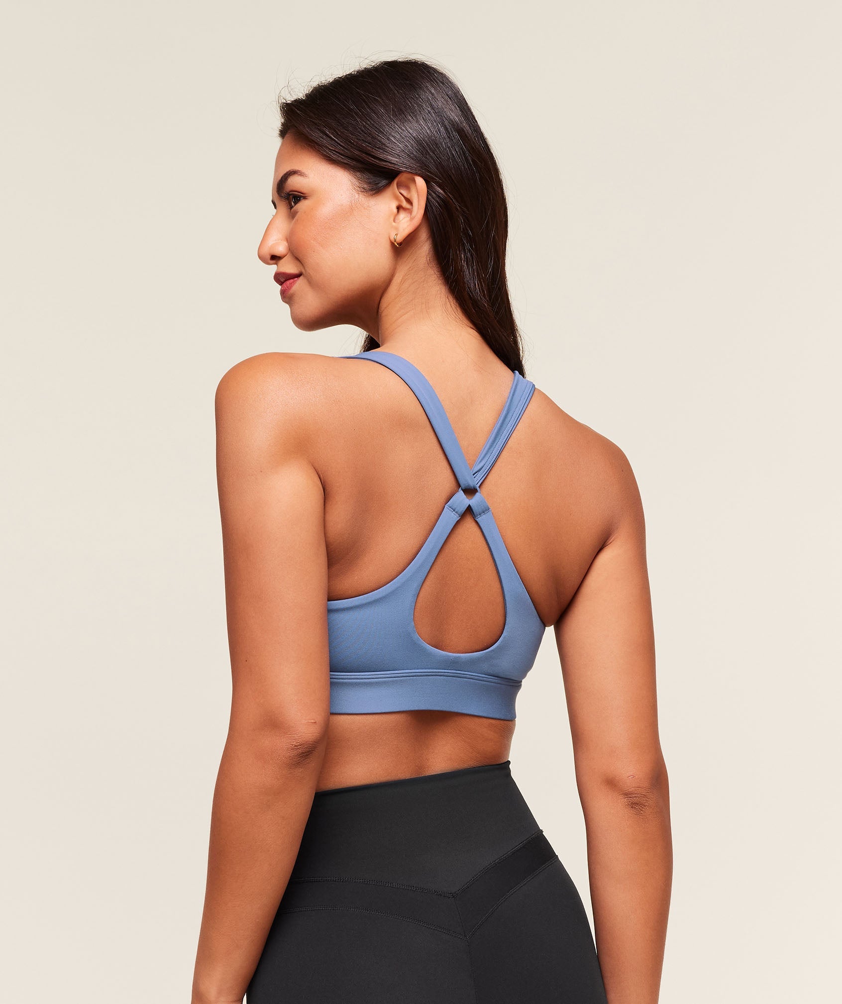 Women's Gymshark Peek A Boo Sports Bra Worn Blue