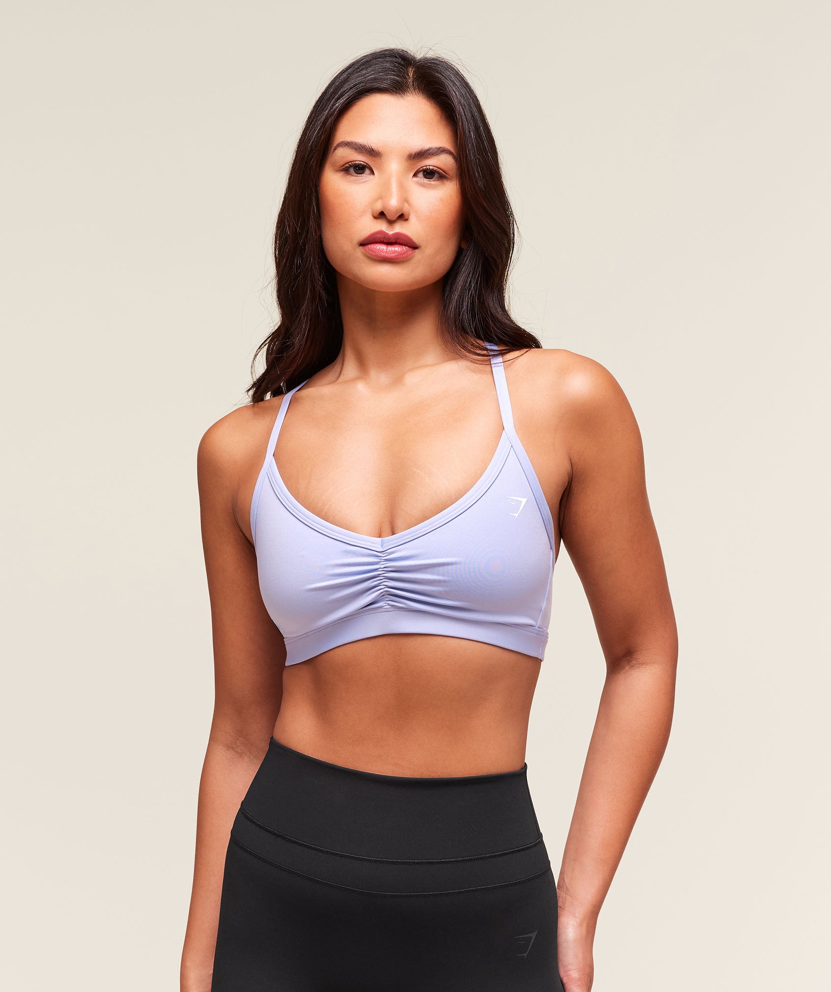 Women's Gymshark Ruched Strappy Sports Bra Peri Blue
