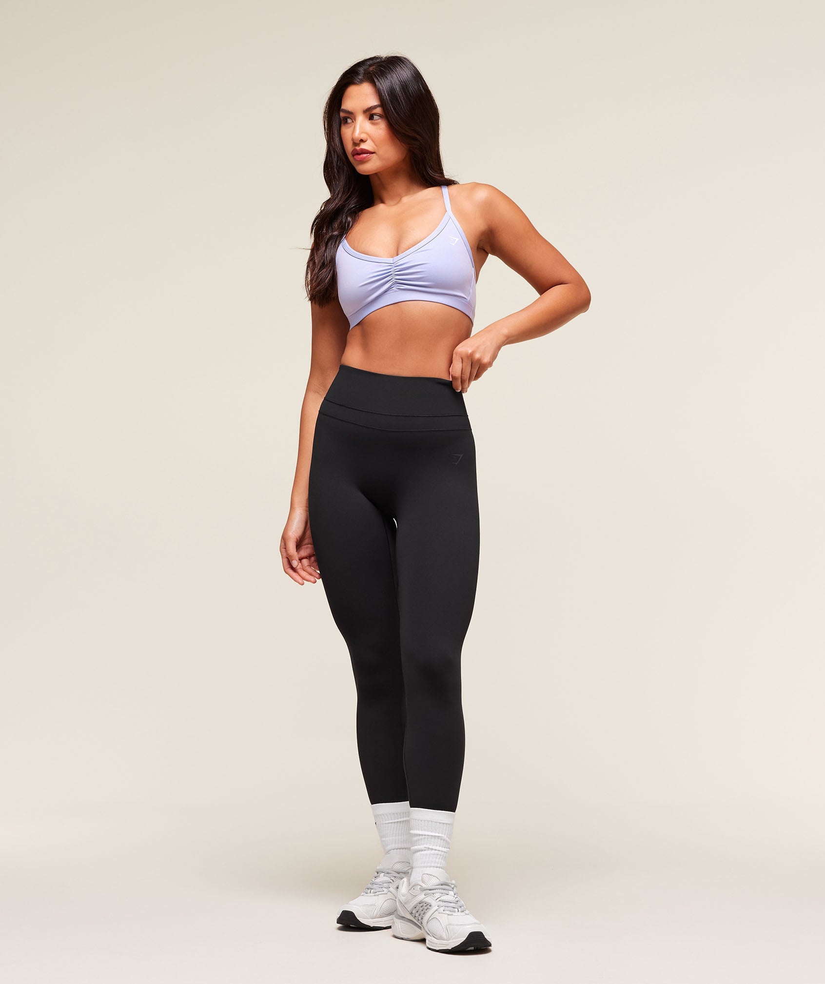 Women's Gymshark Ruched Strappy Sports Bra Peri Blue
