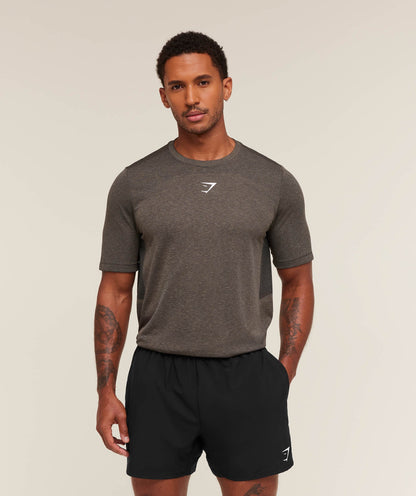 Gymshark Lightweight Seamless T-Shirt Archive Brown
