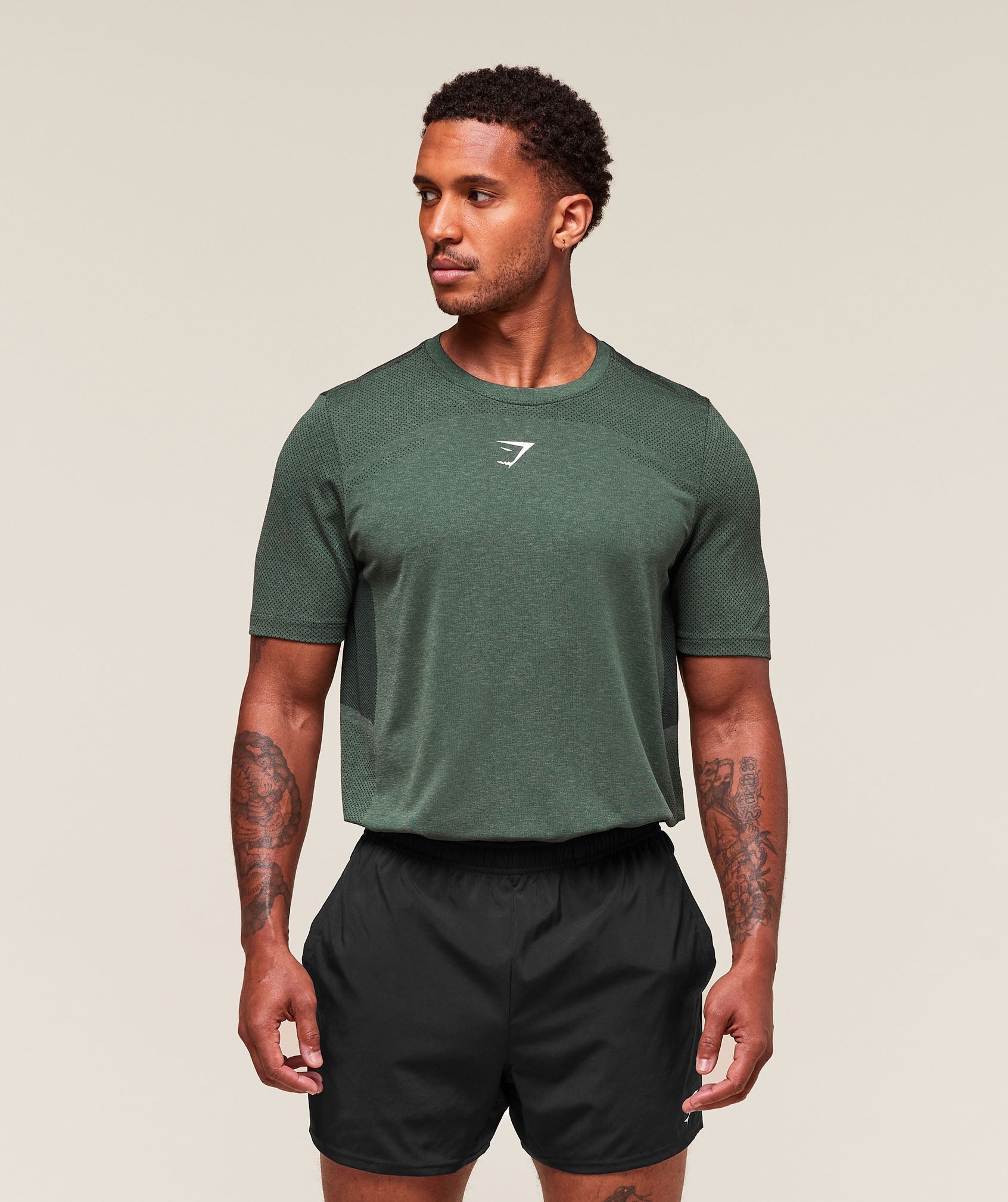 Gymshark Lightweight Seamless T-Shirt Chalk Green