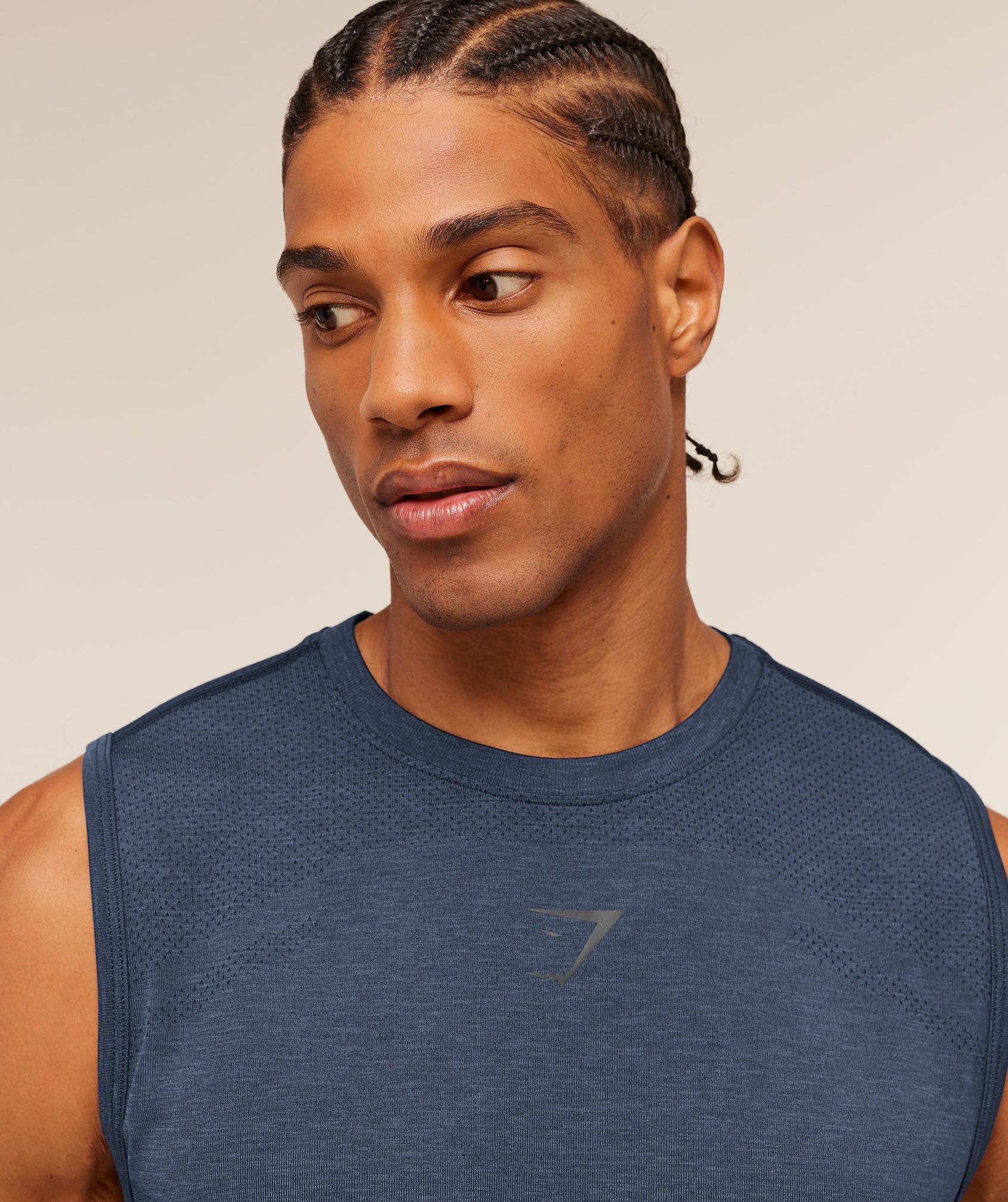 Gymshark Lightweight Seamless Tank Heavy Blue