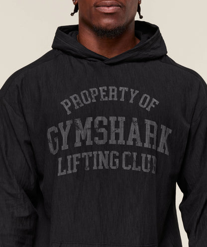 Gymshark Lightweight Slub Textured Hoodie Black