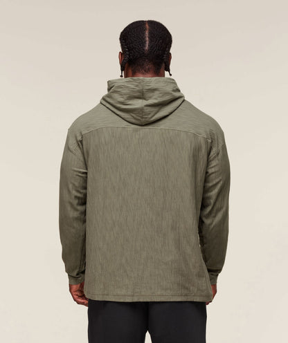 Gymshark Lightweight Slub Textured Hoodie Utility Green