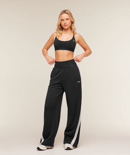 Women's Gymshark Lightweight Tricot Wide Leg Pants Black
