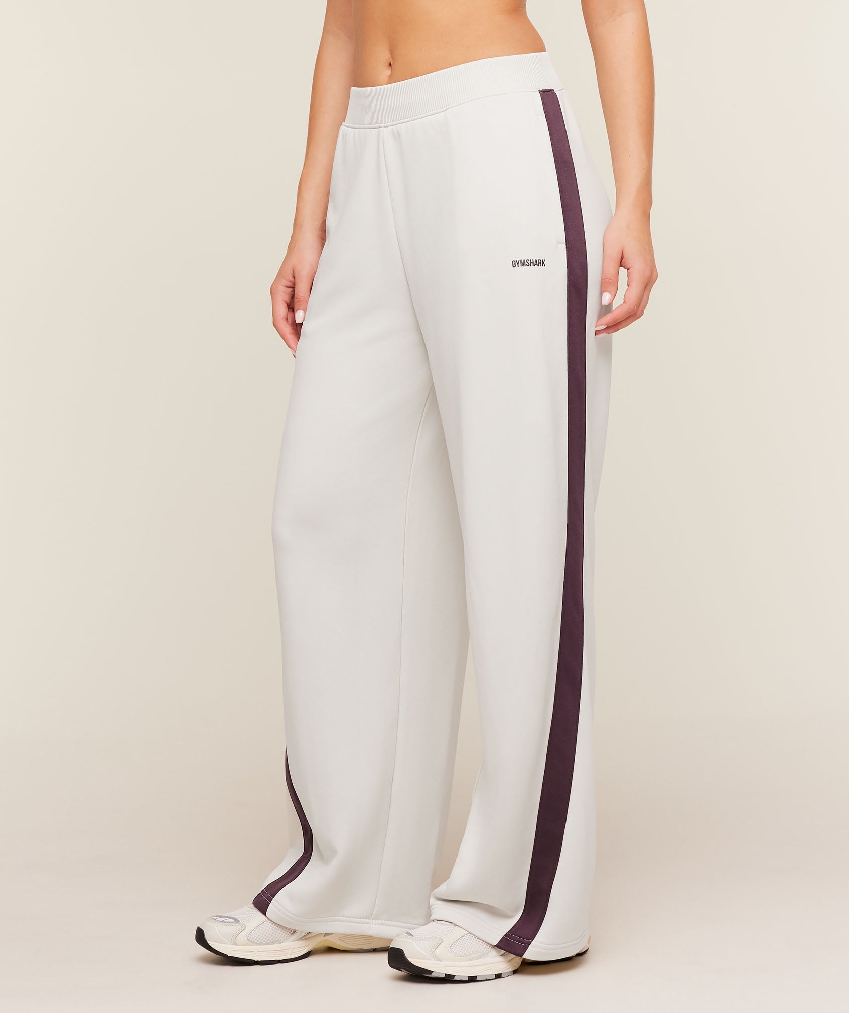 Women's Gymshark Lightweight Tricot Wide Leg Pants Tinted White