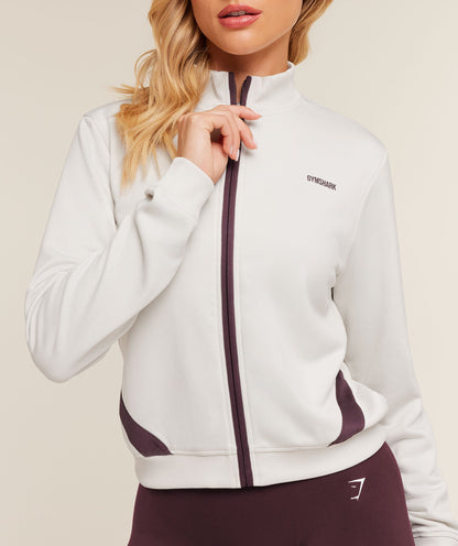 Women's Gymshark Lightweight Tricot Zip Through Jacket Tinted White