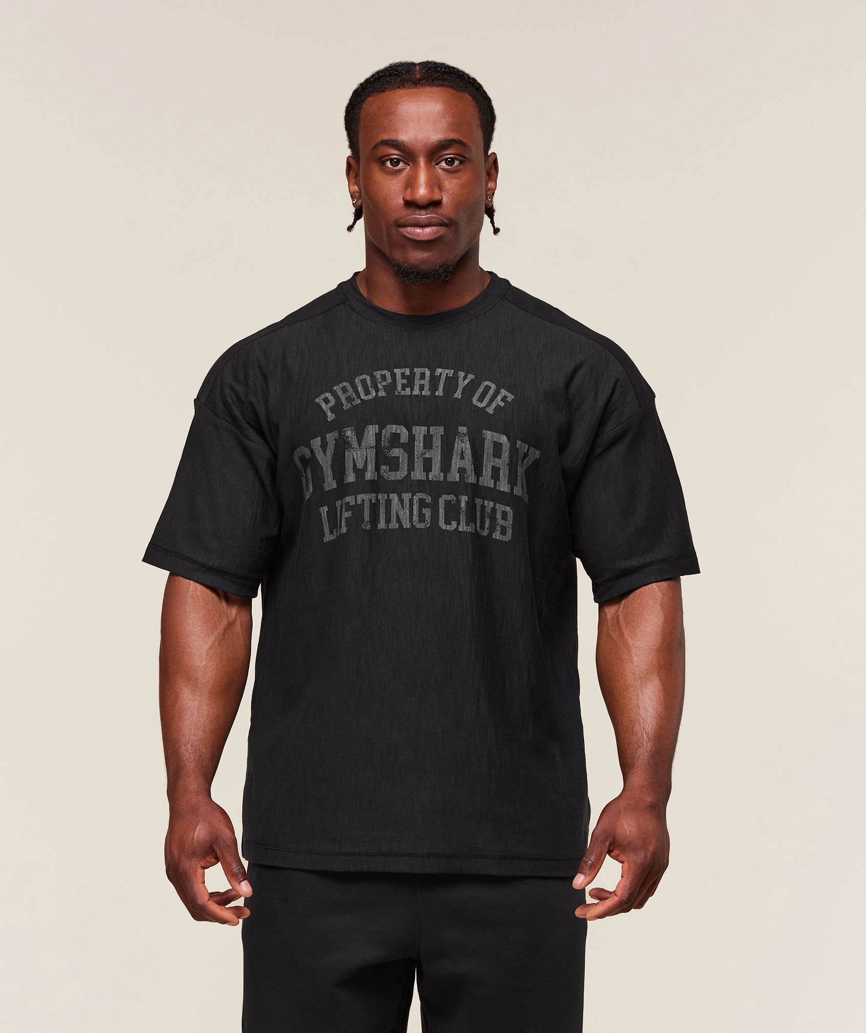 Gymshark Lightweight Slub Textured T-Shirt Black