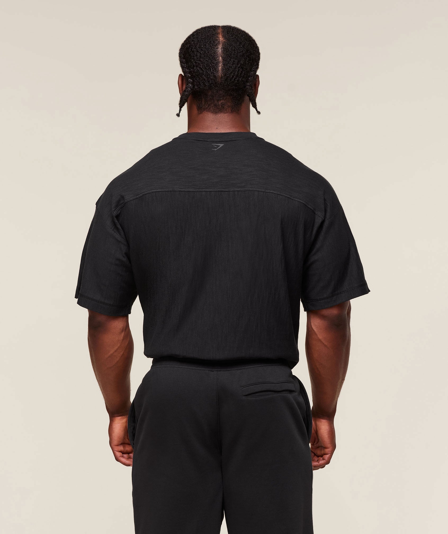 Gymshark Lightweight Slub Textured T-Shirt Black