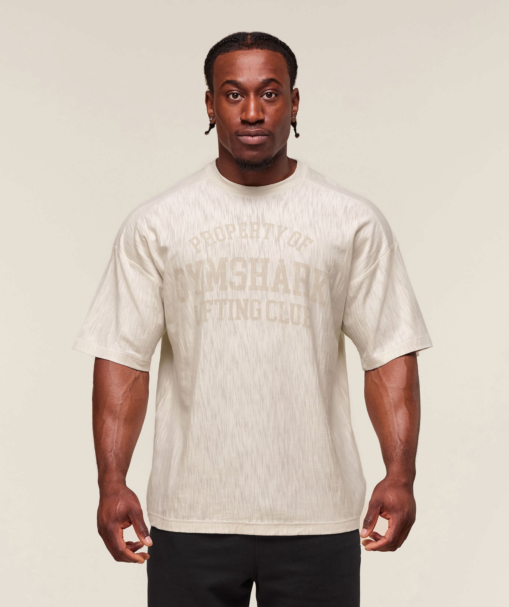 Gymshark Lightweight Slub Textured T-Shirt Oat White
