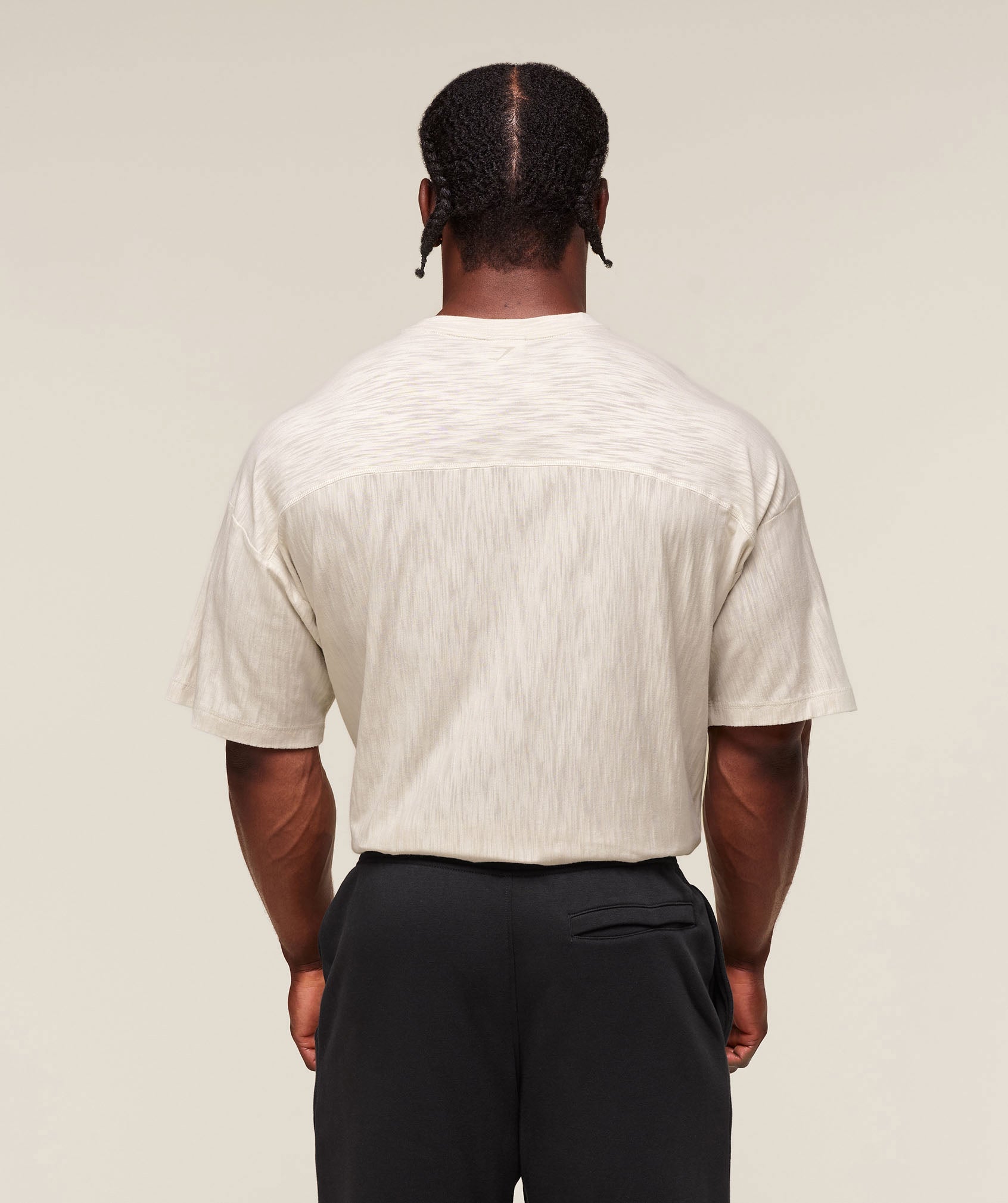 Gymshark Lightweight Slub Textured T-Shirt Oat White