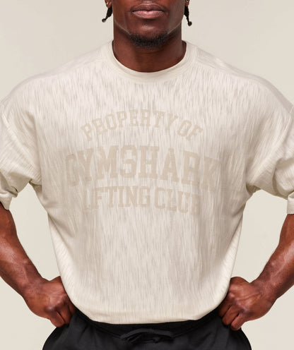 Gymshark Lightweight Slub Textured T-Shirt Oat White