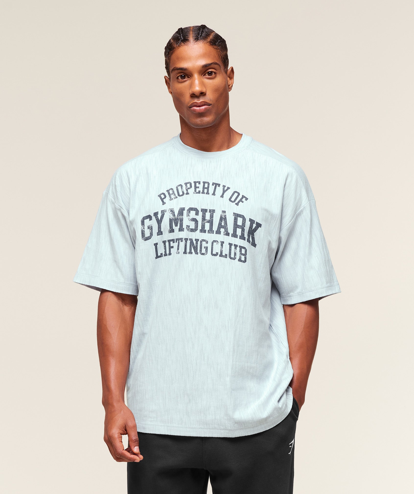 Gymshark Lightweight Slub Textured T-Shirt Smoke Blue