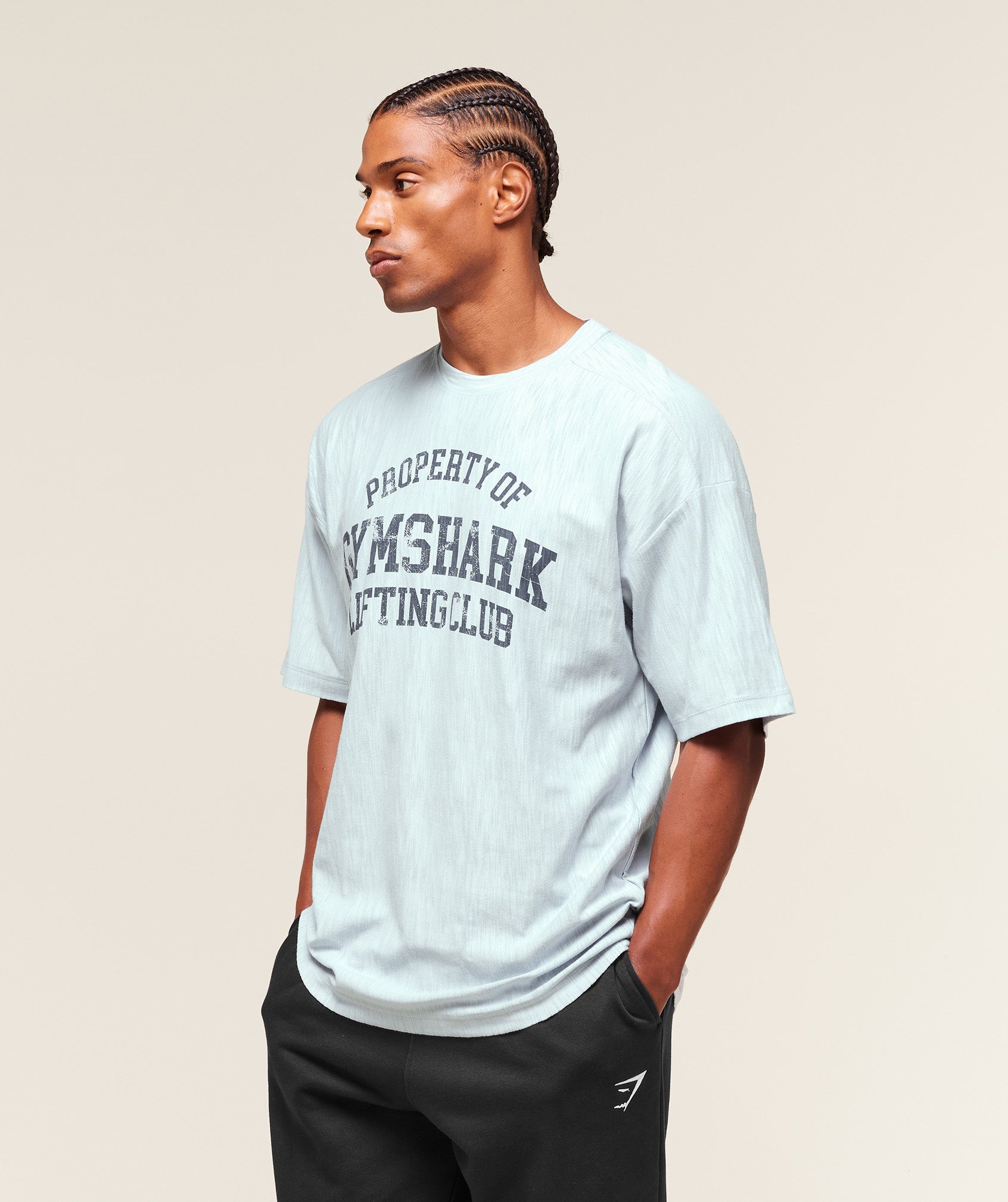 Gymshark Lightweight Slub Textured T-Shirt Smoke Blue
