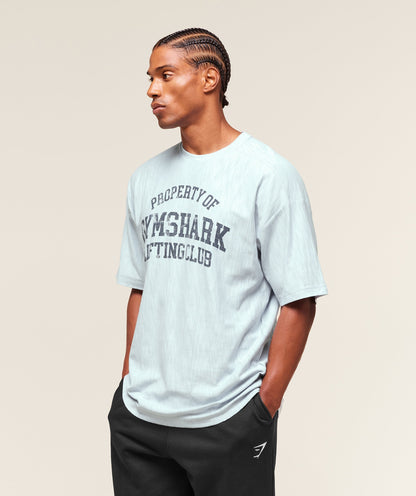 Gymshark Lightweight Slub Textured T-Shirt Smoke Blue