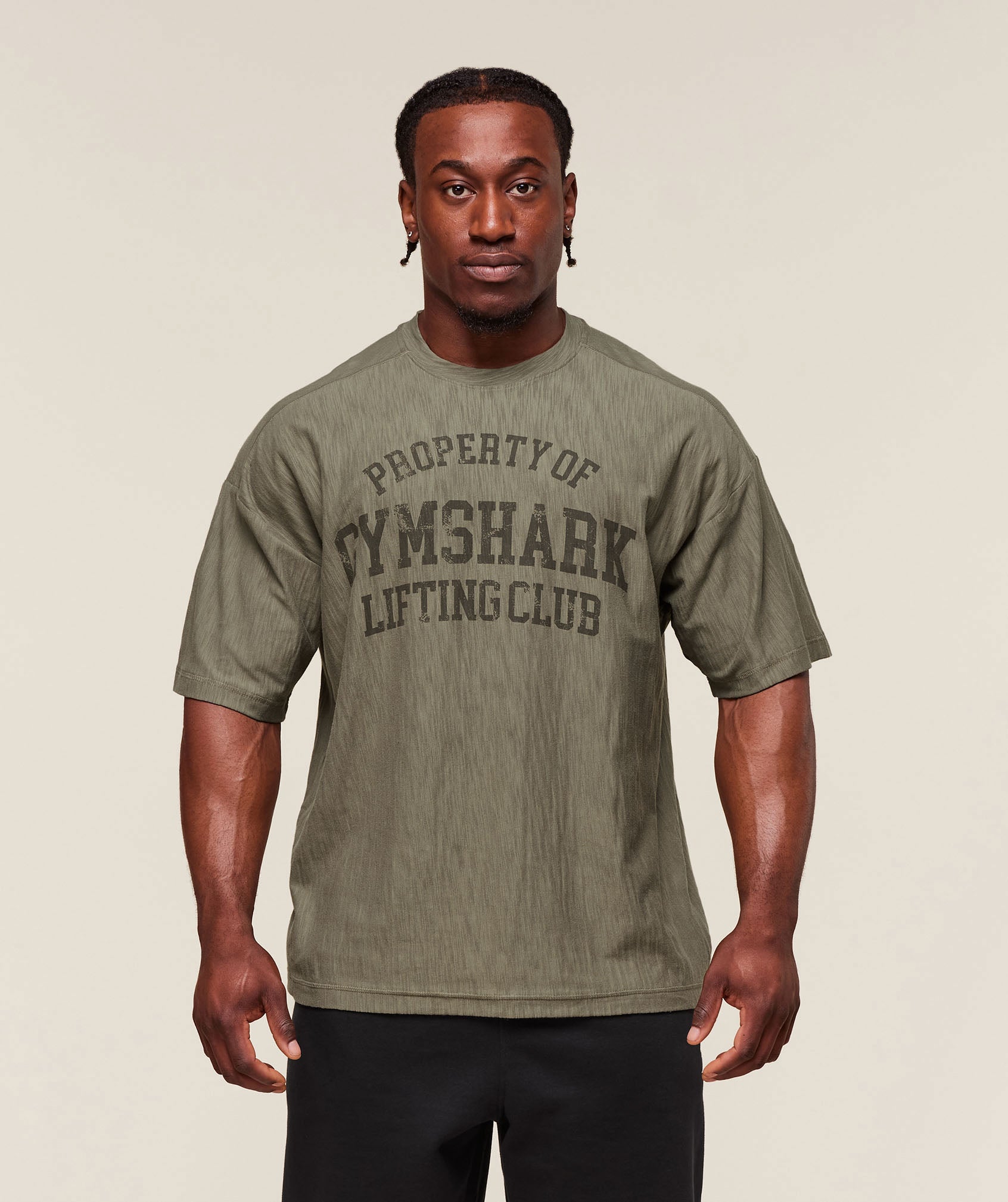 Gymshark Lightweight Slub Textured T-Shirt Utility Green
