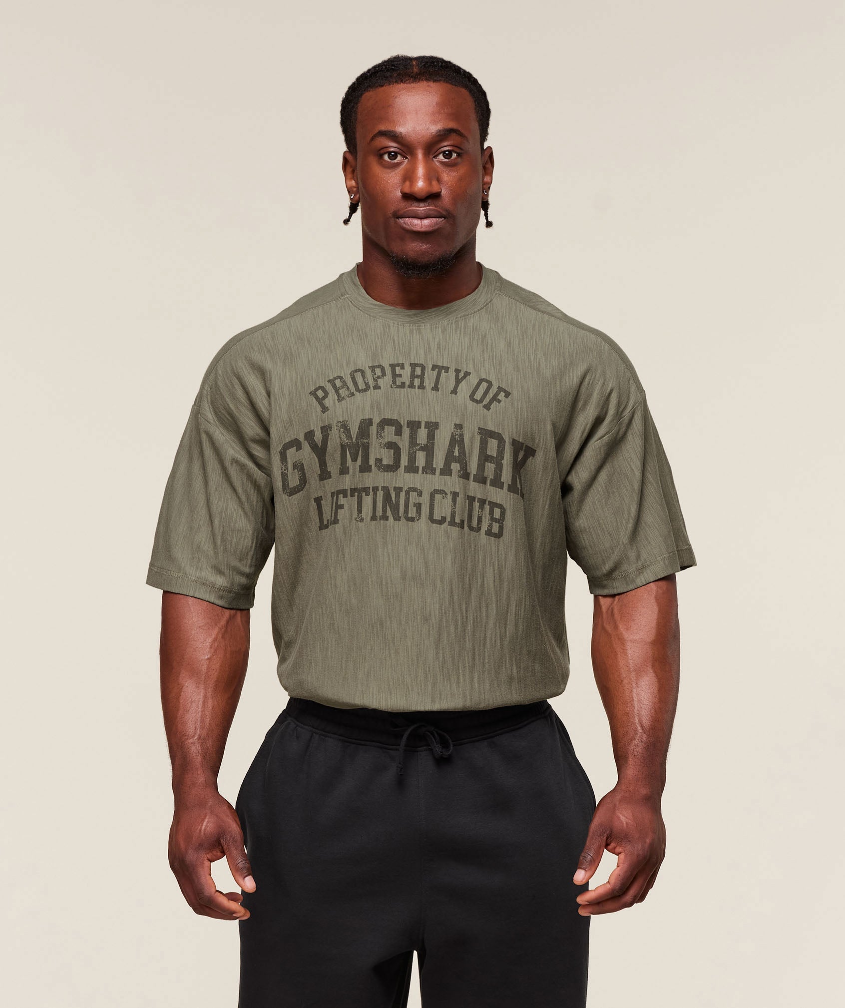 Gymshark Lightweight Slub Textured T-Shirt Utility Green