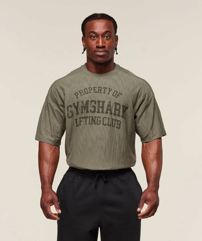 Gymshark Lightweight Slub Textured T-Shirt Utility Green