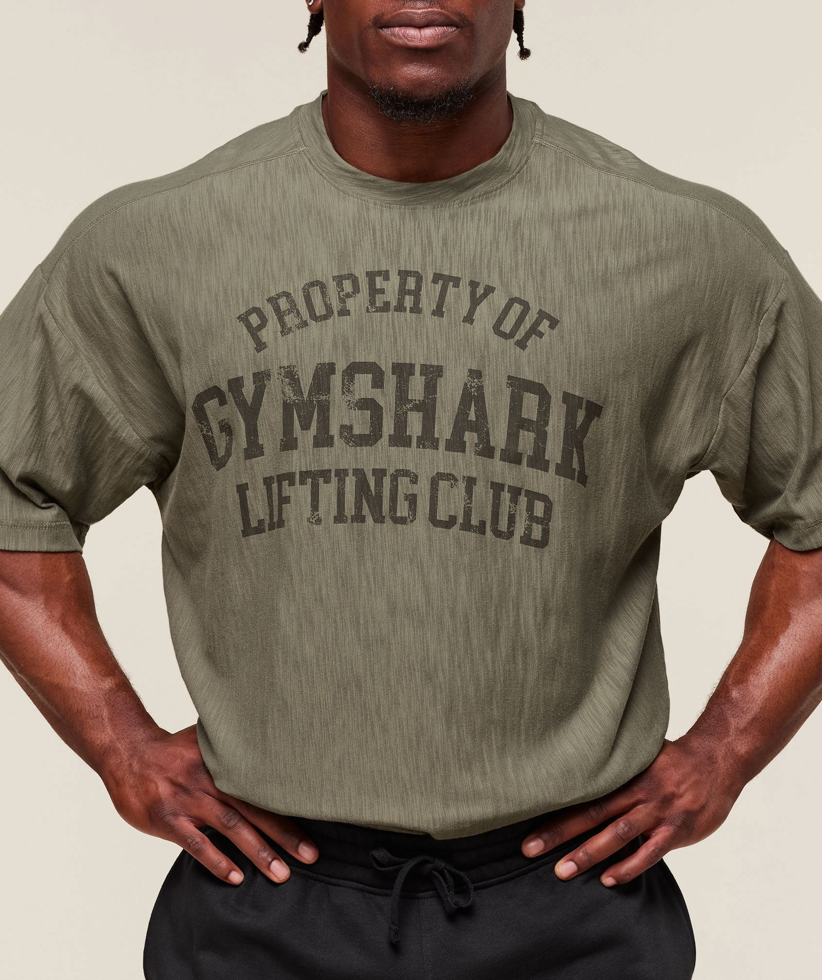 Gymshark Lightweight Slub Textured T-Shirt Utility Green