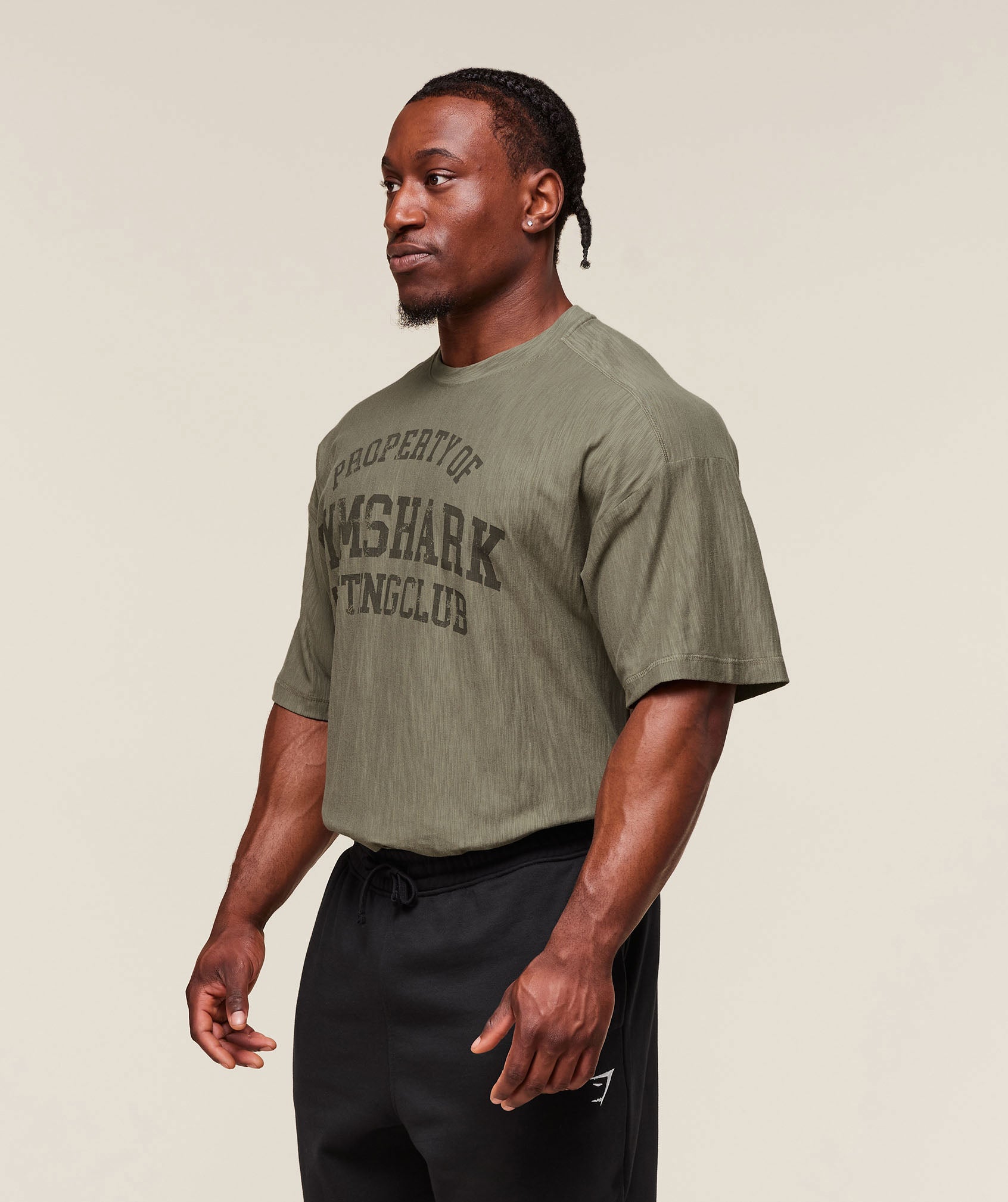 Gymshark Lightweight Slub Textured T-Shirt Utility Green