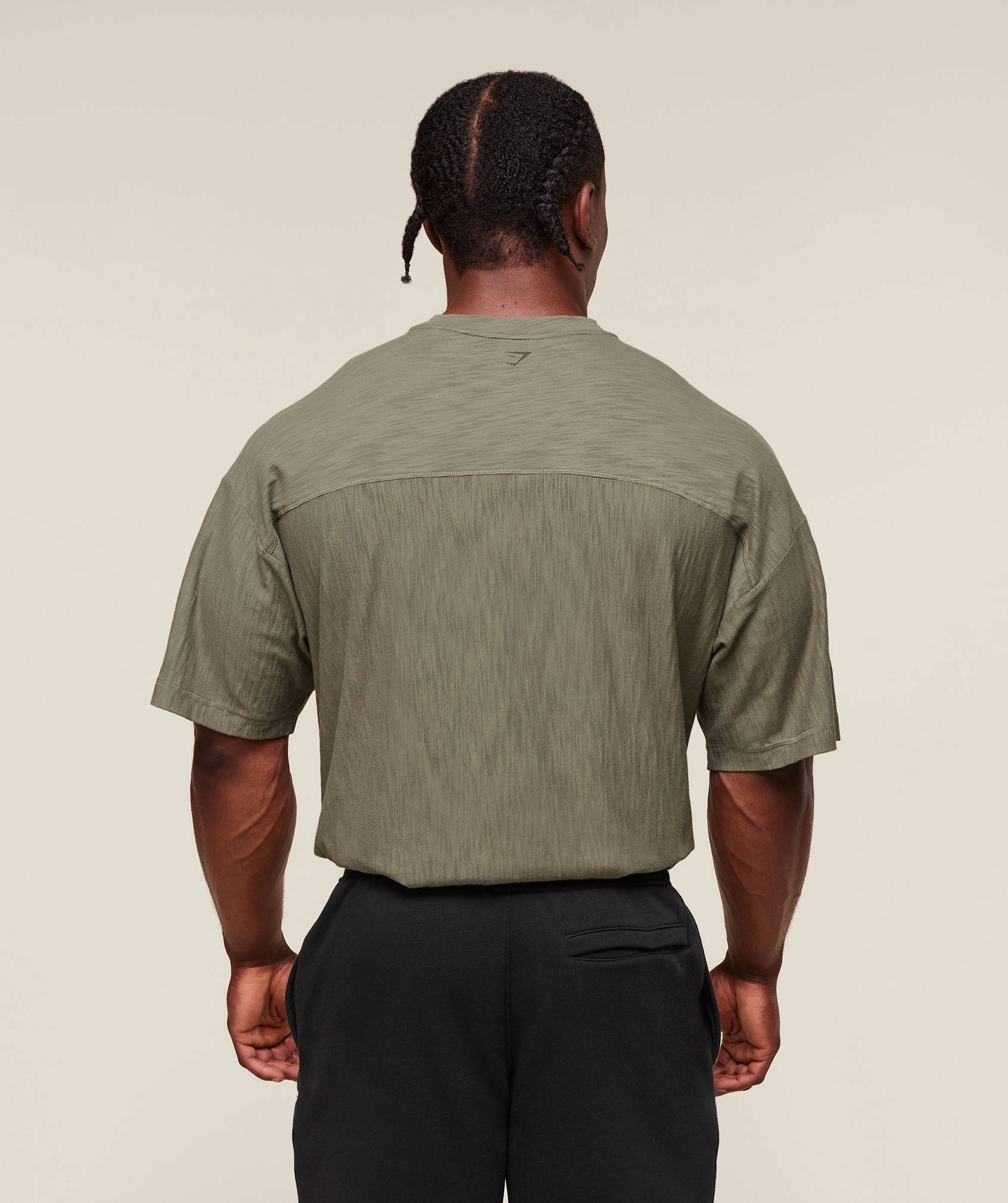 Gymshark Lightweight Slub Textured T-Shirt Utility Green