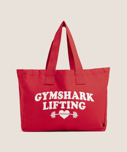 Women's Gymshark Love Lifting Graphic Tote Bag Conditioning Red