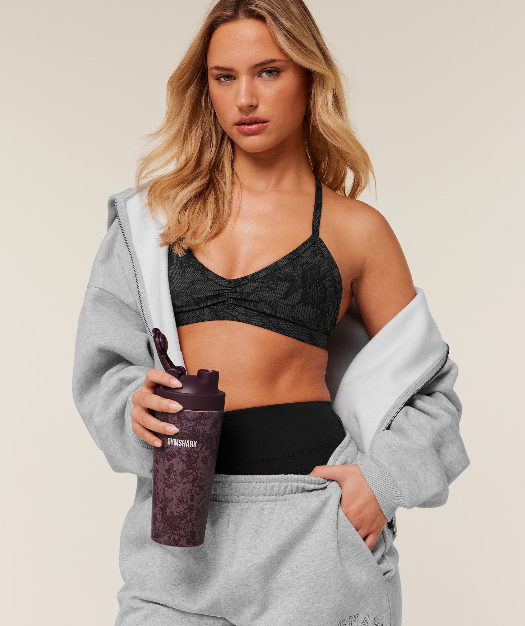 Gymshark Lace Graphic Metal Shaker Impact Burgundy