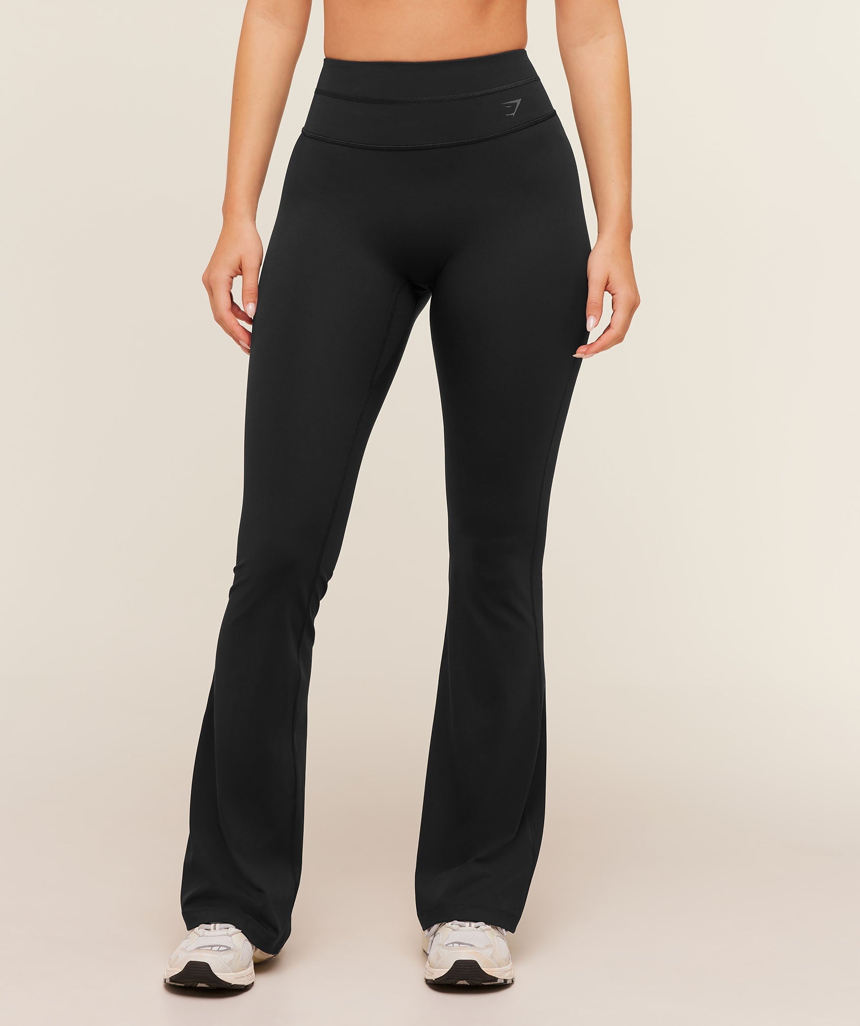 Women's Gymshark Crossover Back Flared Leggings Black